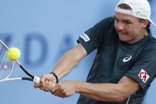 Belle performance de Dominic Stricker à Gstaad lundi KEYSTONE/PETER SCHNEIDER